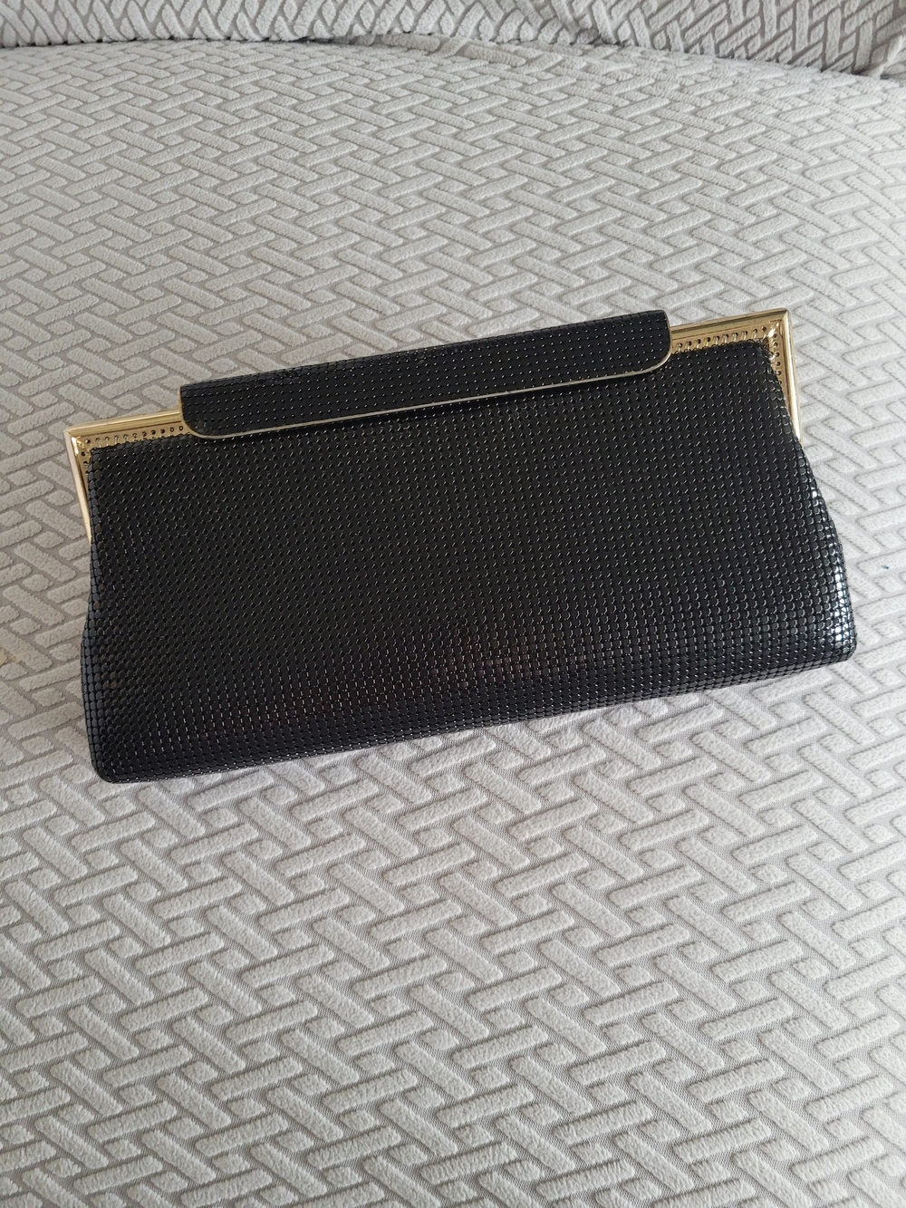 Women's Black Clutch with Gold Trim